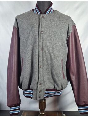 Stewart & Strauss XL Wool Leather Varsity Letterman Jacket